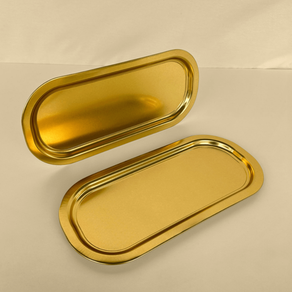Sarkap Home 2'li Oval Sunumluk Tepsi Gold