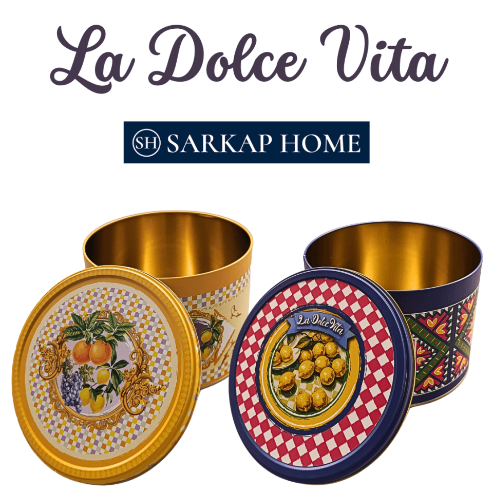 La Dolce Vita Dekoratif Metal Saklama Kutusu Mavi