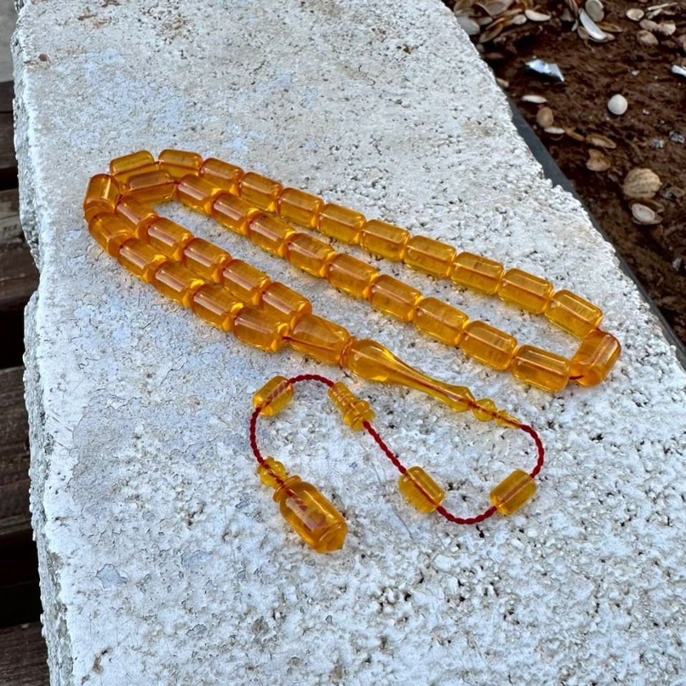 Turuncu Zar Kehribar Tesbih