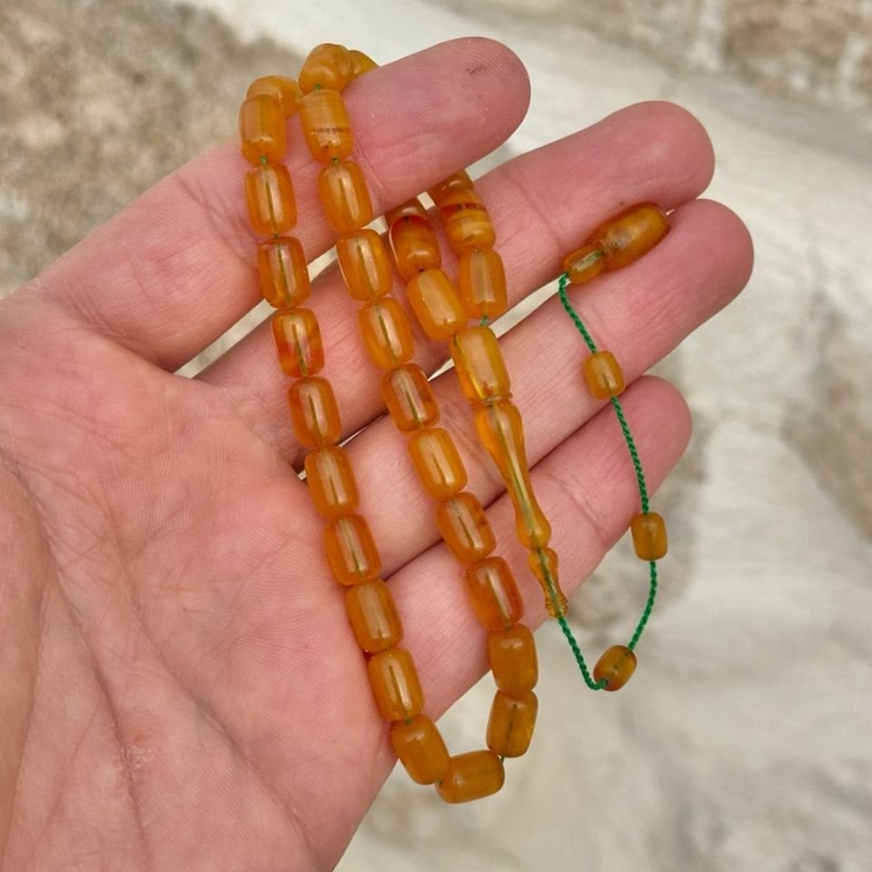 El Tesbihi Sıkma Kehribar Tesbih