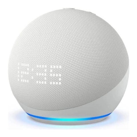 Amazon Alexa Echo Dot BEYAZ (5. Nesil 2022) SAATLİ Akıllı Asistan Hoparlör