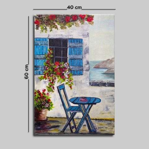ALAÇATI EVİ YAĞLI BOYA TABLOSU  60 x 40 cm