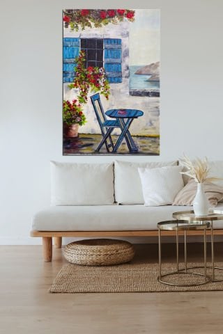 ALAÇATI EVİ YAĞLI BOYA TABLOSU  60 x 40 cm