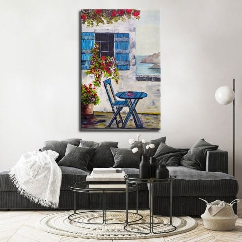 ALAÇATI EVİ YAĞLI BOYA TABLOSU  60 x 40 cm