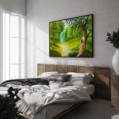 CEYLANLAR VE DOGA YAĞLI BOYA TABLOSU 40 X 50 cm