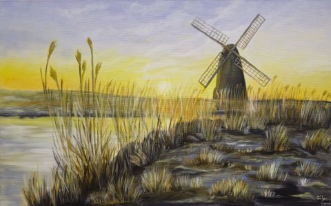 DEĞİRMEN YAĞLI BOYA TABLOSU 50 X 80 cm