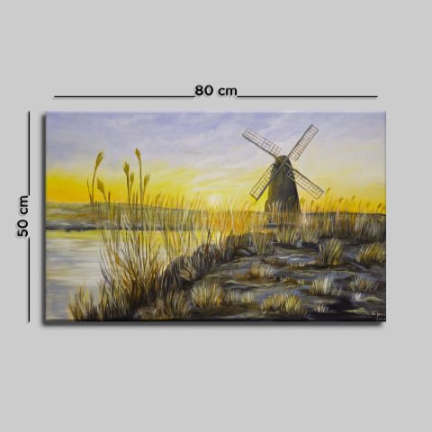 DEĞİRMEN YAĞLI BOYA TABLOSU 50 X 80 cm