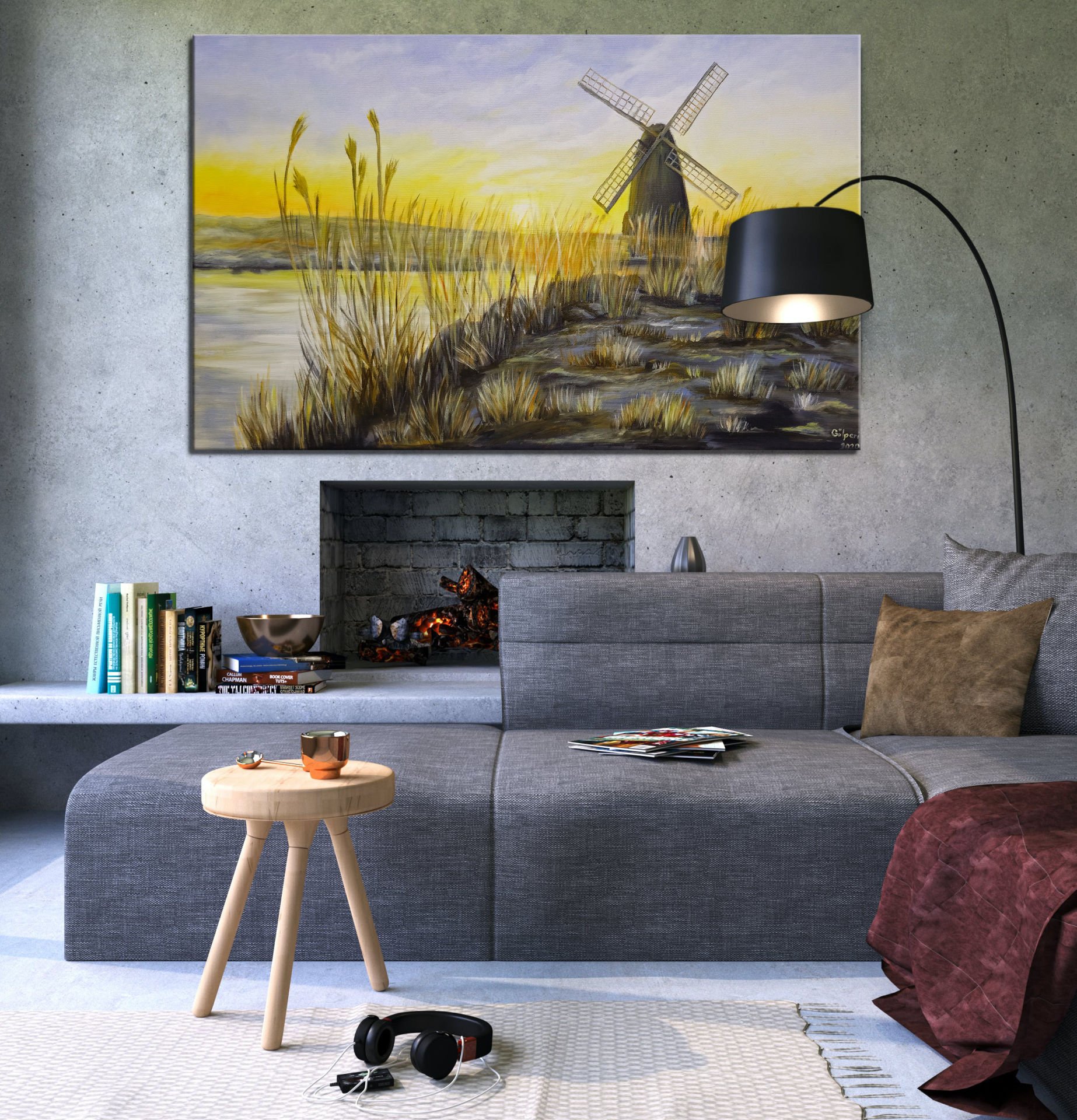 DEĞİRMEN YAĞLI BOYA TABLOSU 50 X 80 cm