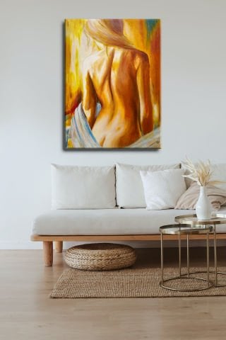 KADIN NÜ YAĞLI BOYA TABLOSU 80 X 60 cm