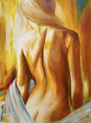 KADIN NÜ YAĞLI BOYA TABLOSU 80 X 60 cm