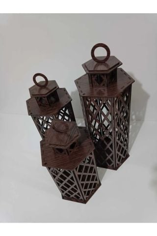 Ahşap 6 Gen Dekoratif Mumluk