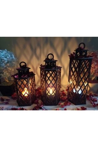 Ahşap 6 Gen Dekoratif Mumluk