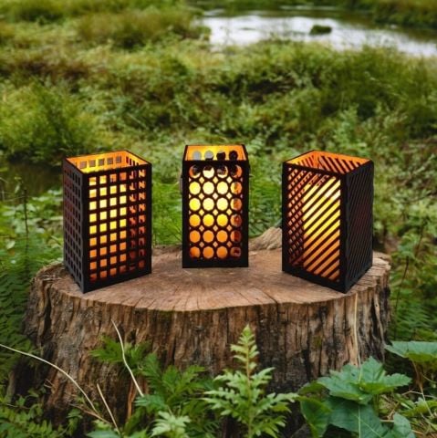 3 Lü Ahşap Dekoratif Mumluk