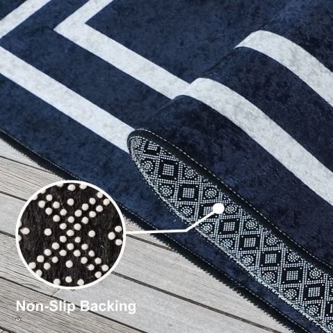 VEHER (SİYAH) Koridor Yolluk Halısı - Mutfak, Oturma Odası, Yatak Odası için Halı Yolluk - Kaymaz Alan Halısı - Yıkanabilir. (60 X 220) cm