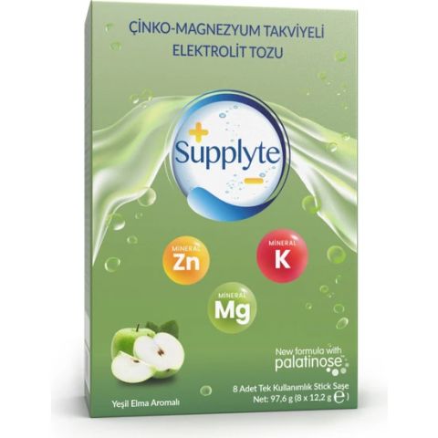 Supplyte Elma Aromalı Elektrolit Tozu 12 gr 8 Adet