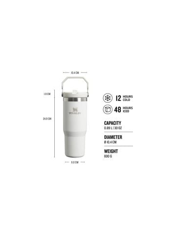 Stanley The Iceflow Flip Straw Pipetli Termos Bardak 0,89 Lt Beyaz