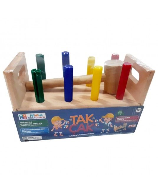 Hamaha Eğitici Ahşap Oyuncak 8'lı Tak-Çak Montessori Oyunu