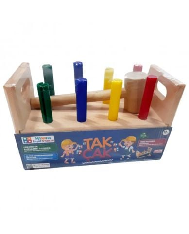 Hamaha Eğitici Ahşap Oyuncak 8'lı Tak-Çak Montessori Oyunu