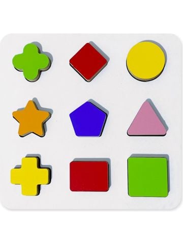 Hamaha Wooden Toys Doğal Ahşap Eğitici Oyuncak Yıldız Geometrik Şekiller Renkli Bultak