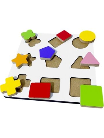 Hamaha Wooden Toys Doğal Ahşap Eğitici Oyuncak Yıldız Geometrik Şekiller Renkli Bultak