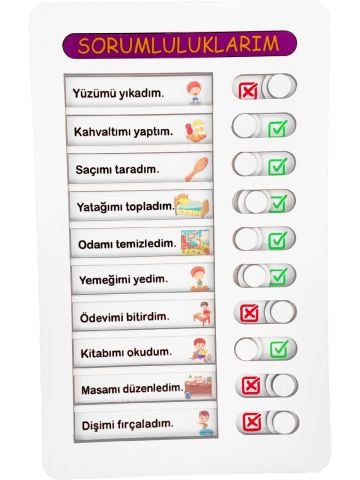 Hamaha Eğitici Ahşap Oyuncak | Günlük Aktivite ve Görev Listem