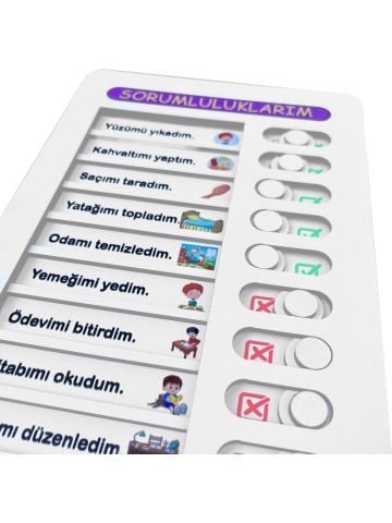 Hamaha Eğitici Ahşap Oyuncak | Günlük Aktivite ve Görev Listem