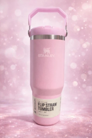 Stanley The IceFlow Flip Straw Pipetli Termos Bardak 0,89 LT Pembe (OUTLET)