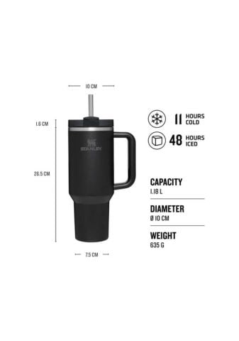 Stanley Quencher Pipetli Termos Bardak 1.18 Lt Siyah