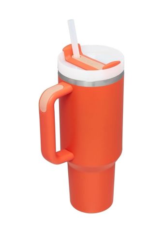 Stanley Quencher Pipetli Paslanmaz Çelik Vakum Yalıtımlı Termos Bardak 1180 ML Turuncu