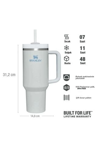 Stanley Quencher H2.0 FlowState Paslanmaz Çelik Vakum Yalıtımlı Bardak 40 oz 1,18 Lt Fog