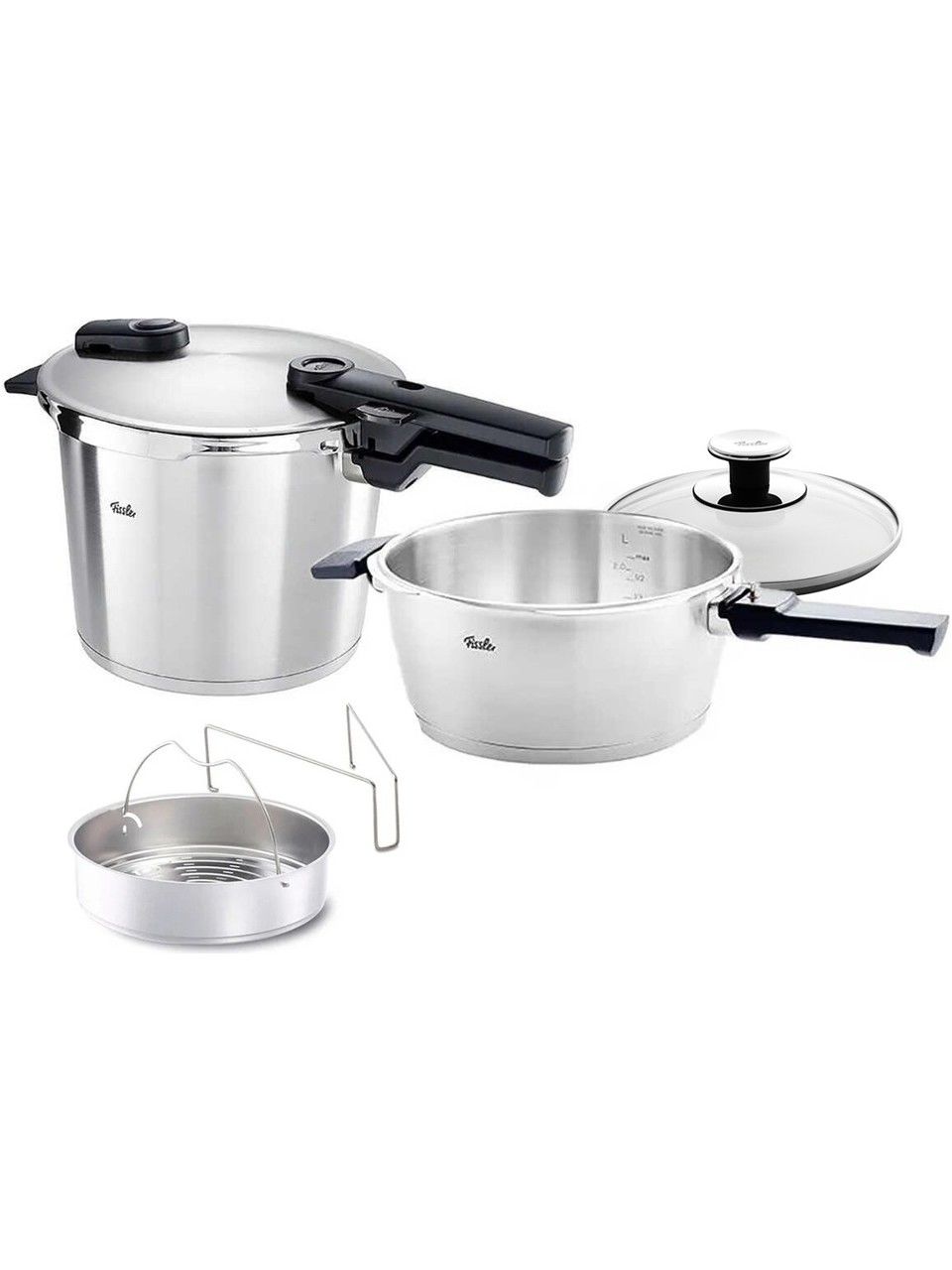 Fissler Vitaquick Premium 8+4 Litre Düdüklü Tencere + Buharda Pişirme Aparatı