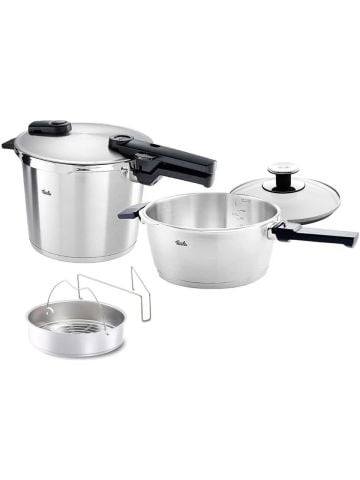 Fissler Vitaquick Premium 8+4 Litre Düdüklü Tencere + Buharda Pişirme Aparatı