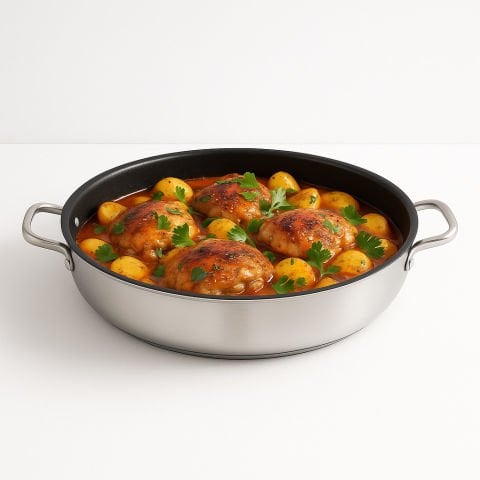 ERATEC Orijinal XXL Paslanmaz Çelik Tava / Tepsi – Ø 32 cm, En Yeni Nesil Yapışmaz Seramik Kaplama