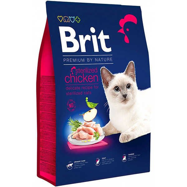 Brit Premium Tavuklu ve Pirinçli Kısırlaştırılmış Kedi Maması 8 Kg
