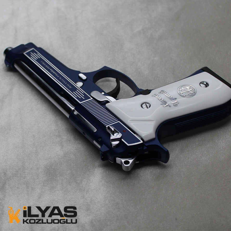 Beretta 92FS Mavi Kaplama & Gümüş Yazı