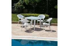 4 Kişilik Masa Takımı (Flash-R Sandalye + Osaka Kare Masa)