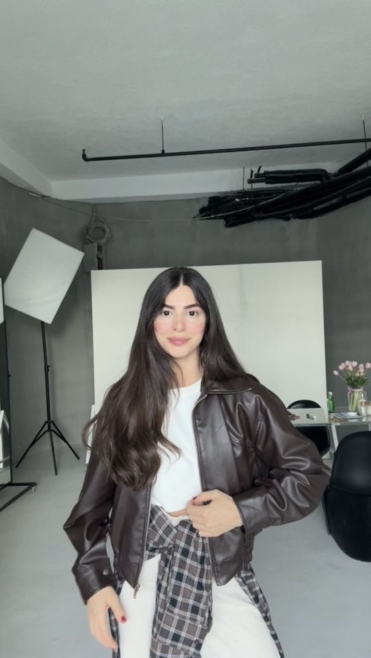 Sezon trendi acı kahve deri bomber ceket