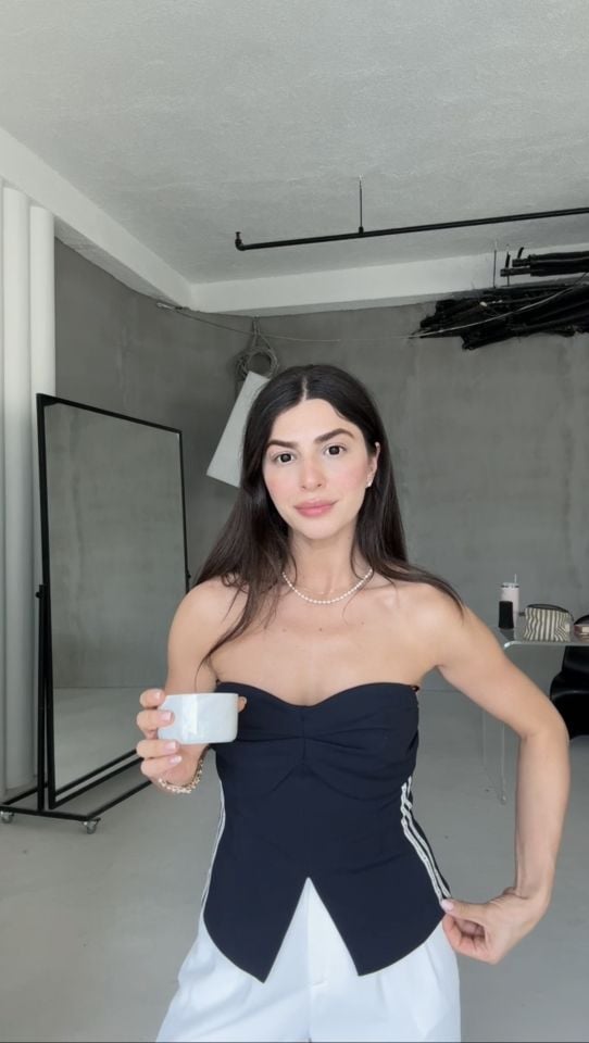 Şerit detaylı asimetrik korse