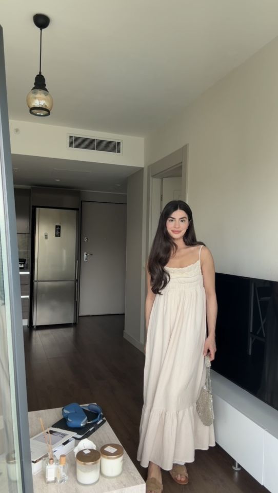 Askılı astarlı elbise