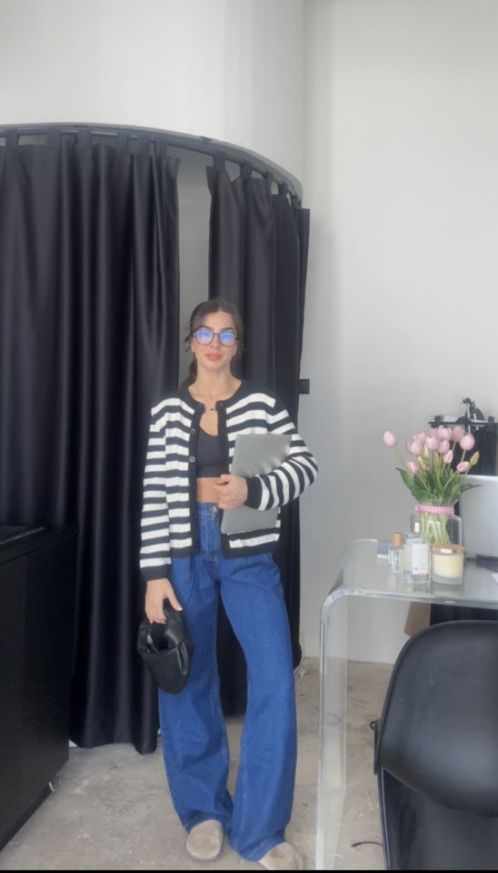Stradivarius koyu mavi dökümlü palazzo jean 32