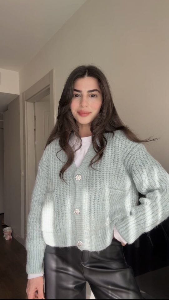 Orjinal zara taş düğmeli hırka kazakk