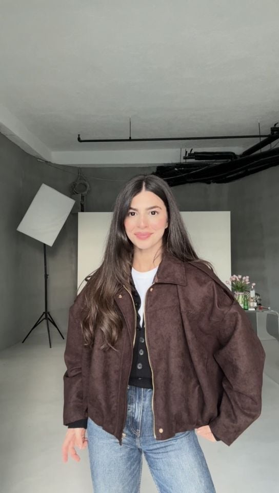 Trend acı kahve süet bomber ceket
