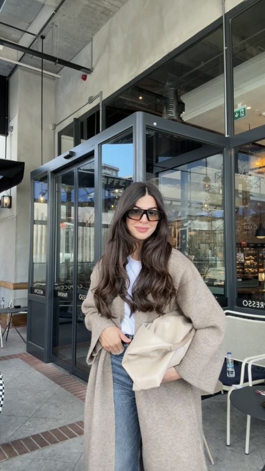 Premium kalite yün karışımlı maxi boy vizon hırka