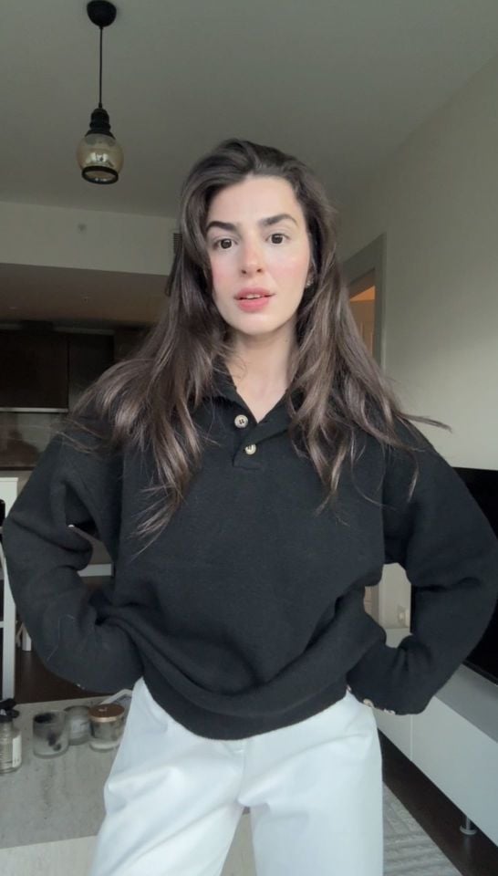 Dilvin düğme detaylı marka muadili siyah kazak