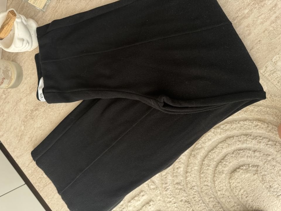 Orjinal marka siyah fitilli siyah pantolon