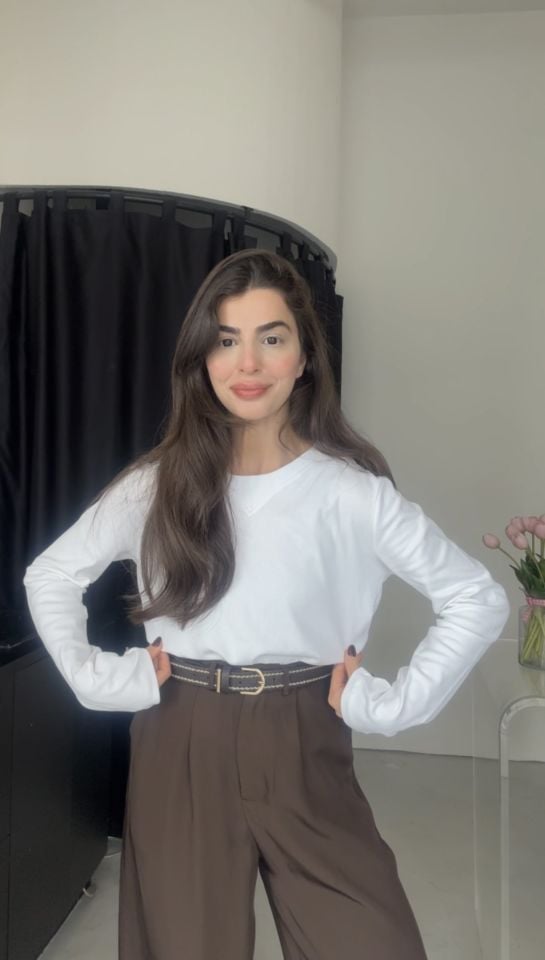 Premium Kalite bisiklet yaka dikiş detaylı beyaz basic