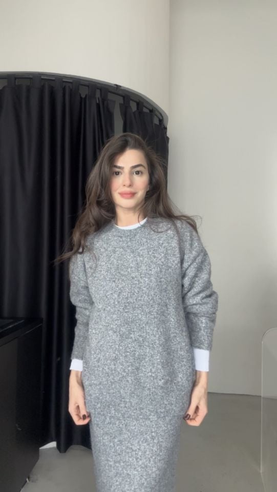 Dilvin marka gri yün kazak