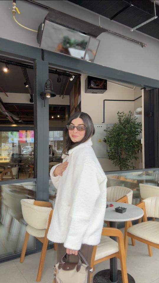 İçi astarlı yün karışımlı ceket mont
