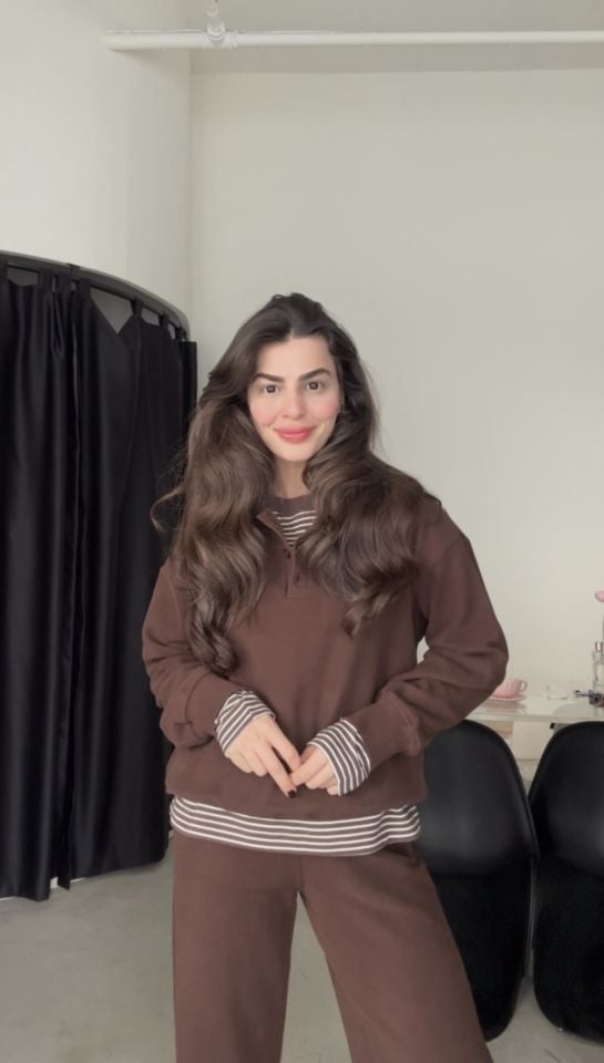 Karol marka Polo yaka acı kahve triko takım