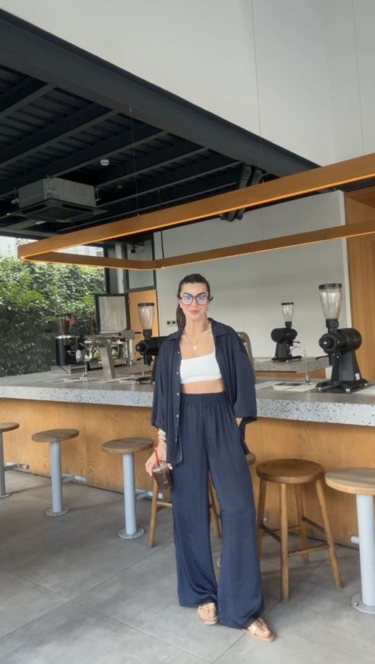 Premium kalite dökümlü romantik lacivert gömlek pantolon takım